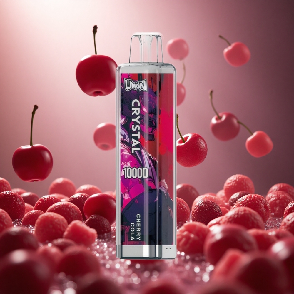 UWIN Crystal 10000 Puffs Vienreizlietojamais Vape Ķiršu Kola RGB Gaismas un 18ml