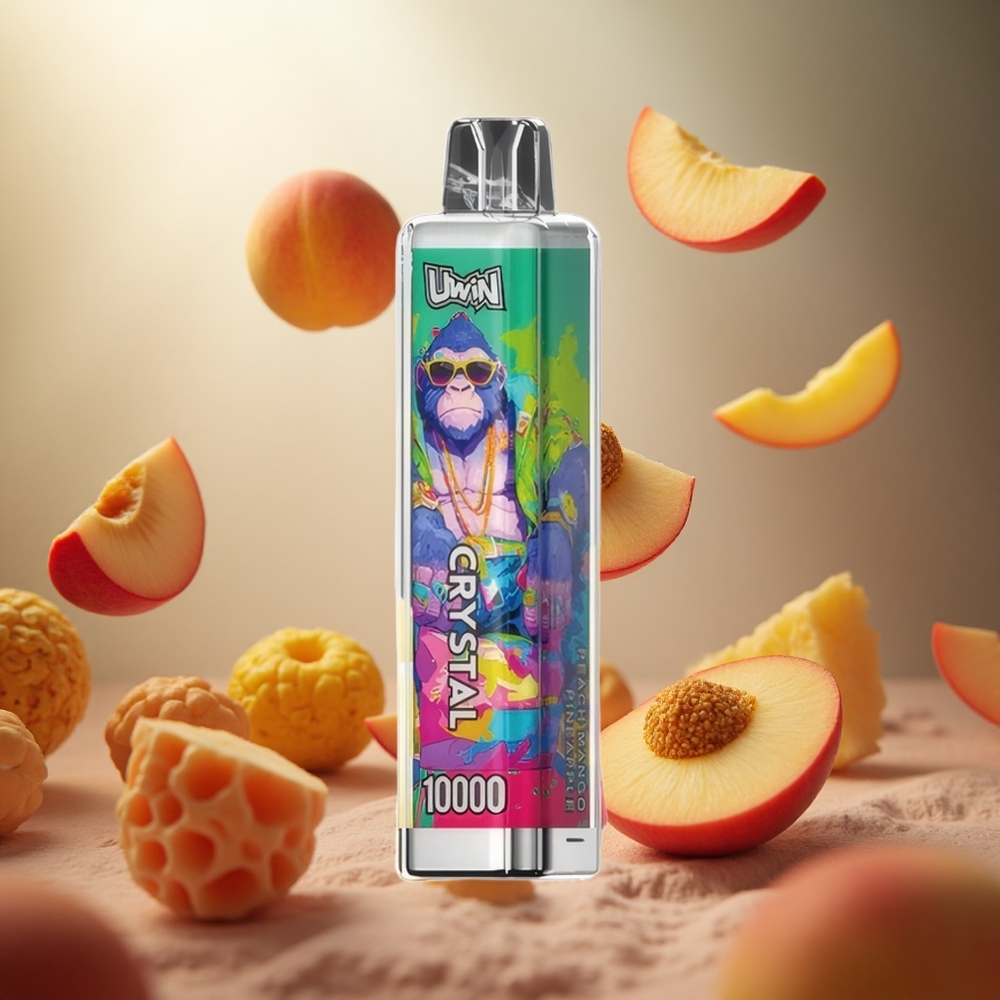 Uwin Crystal 10000 Puffs Vienreizlietojamais Vape Persiku Mango Ananāsu