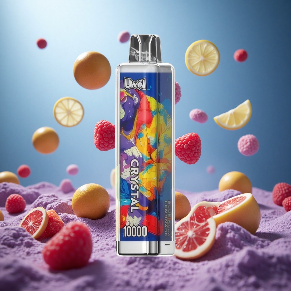 Uwin Crystal 10000 Puffs Vienreizlietojamais Vape Zilā Aveņu Limonāde