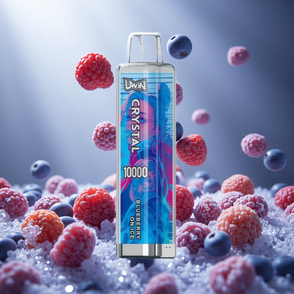 Uwin Crystal 10000 Puffs Vienreizlietojamais Vape Zilene Ledū