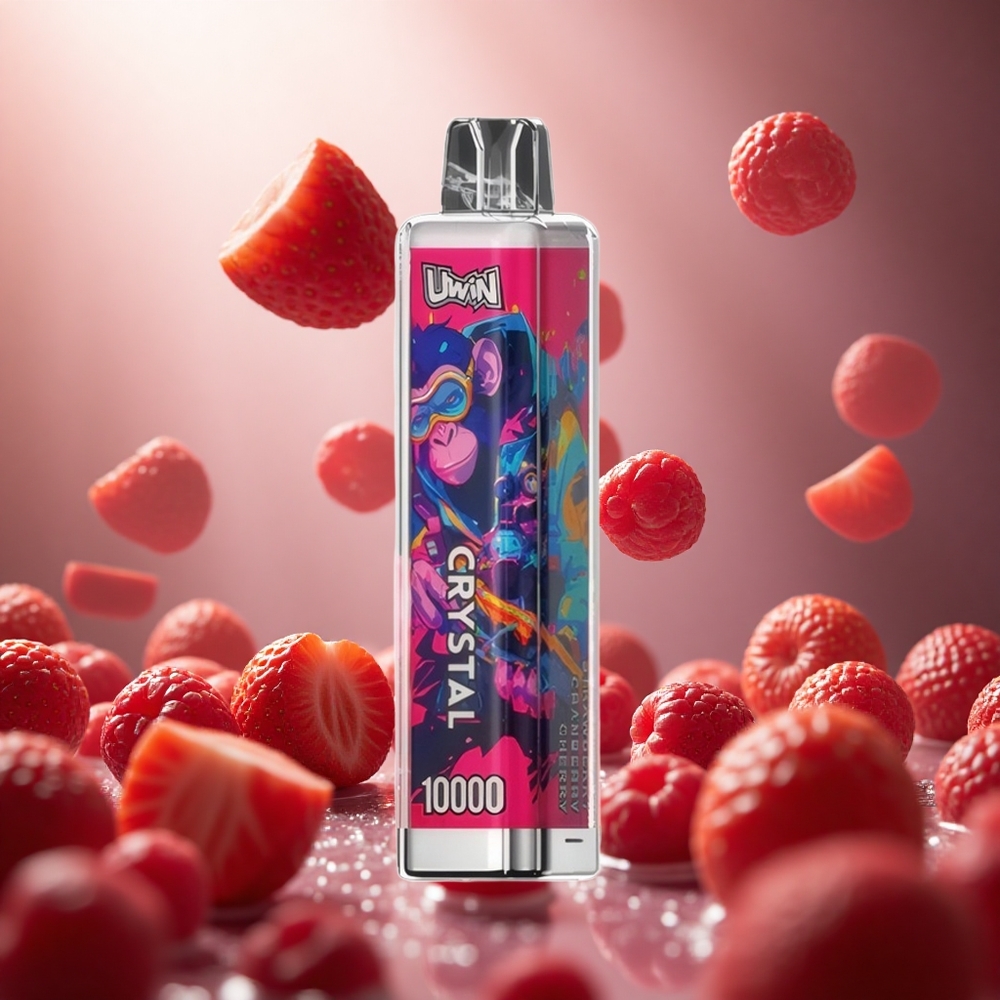 Uwin Crystal 10000 Puffs Zemeņu Brūklenes Ķiršu