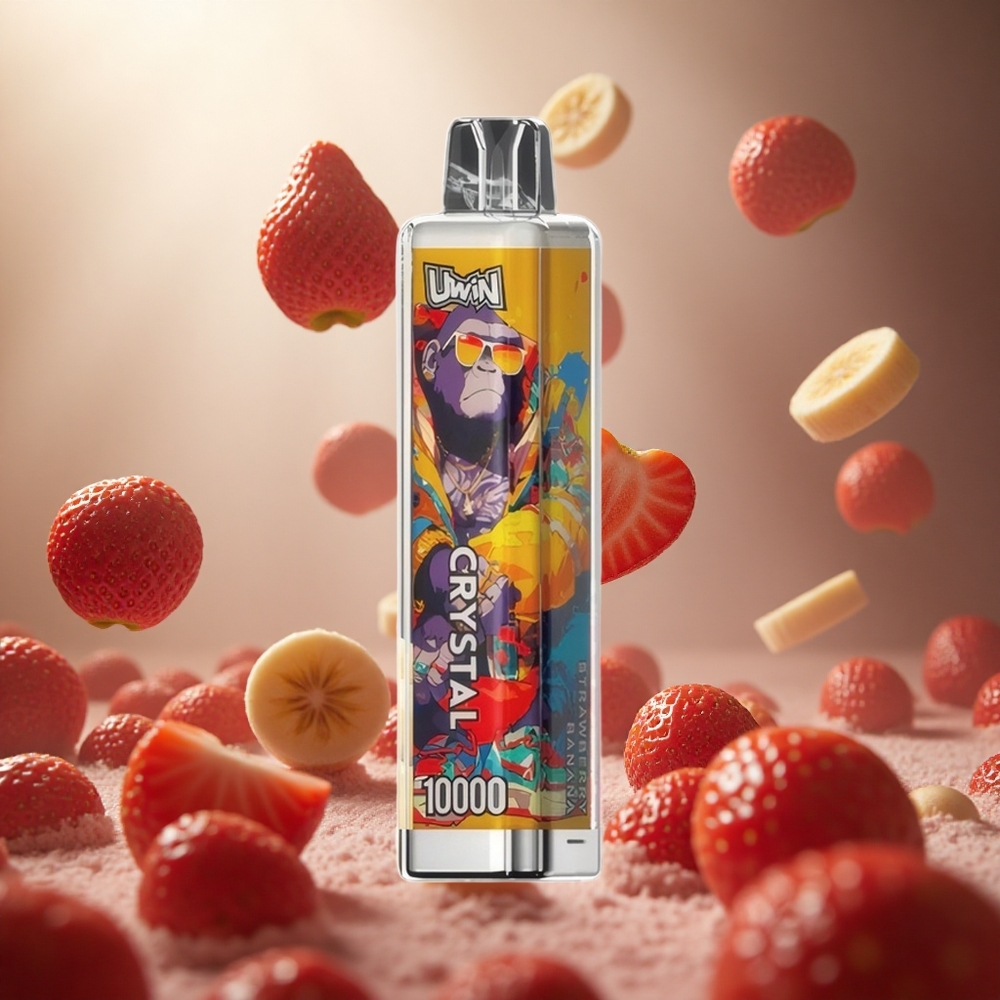 Uwin Crystal 10000 Zemeņu Banānu Vienreizlietojamais Vape