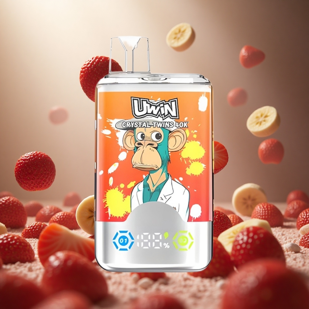 Uwin Crystal Twins 40000 Puffs Zemeņu Banānu Mīlestība 66