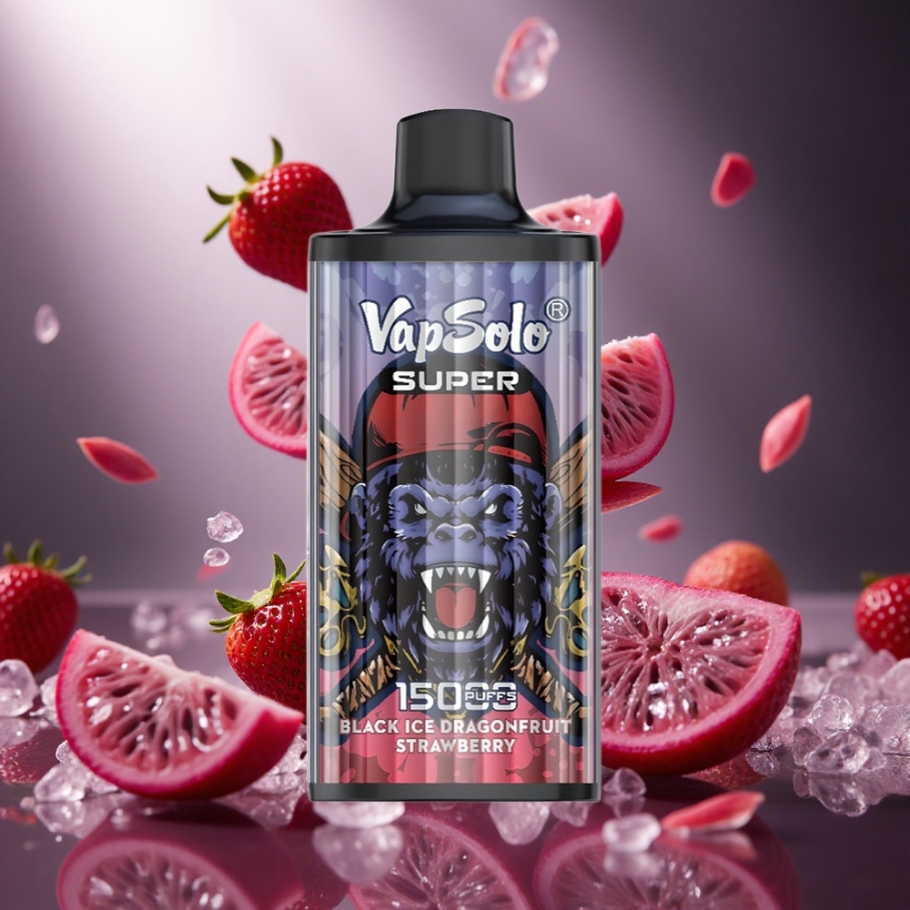 Vapsolo Super 15000 Puffs Melnā Ledus Drachenauglis Zemeņu Vienreizlietojamais Vape