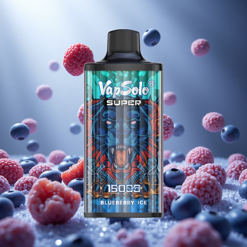 Vapsolo Super 15000 Puffs Vienreizlietojamais Vape Zilenes Ledus