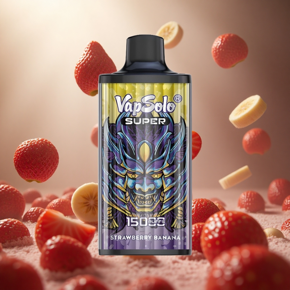 Vapsolo Super 15000 Puffs Zemeņu Banānu Vienreizlietojamais Vape