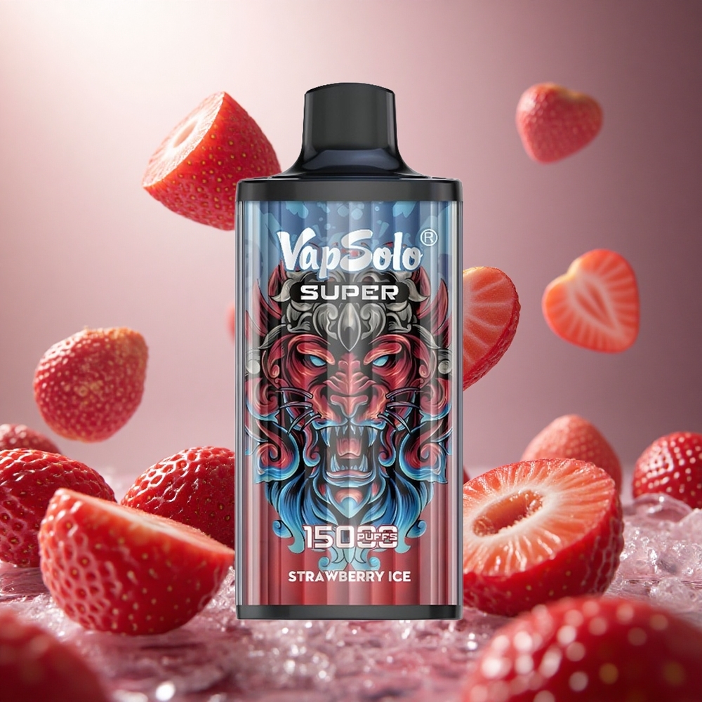 Vapsolo Super 15000 Puffs Zemeņu Ledus Vienreizlietojamais Vape