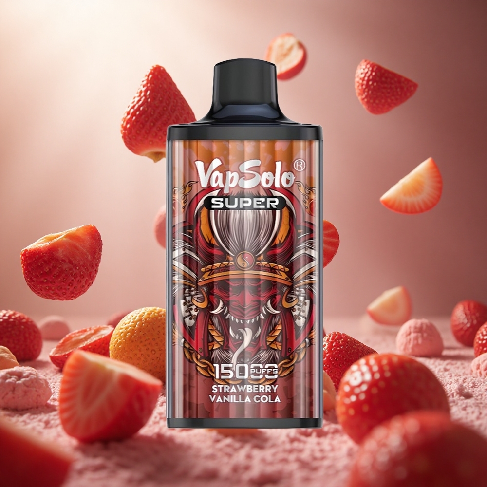 Vapsolo Super 15000 Puffs Zemeņu Vanilas Kola