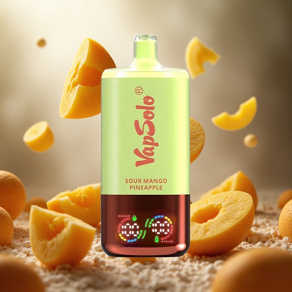 VapSolo Triple 30000 Puffs Skābā Mango Ananāsu Vienreizlietojamais Vape