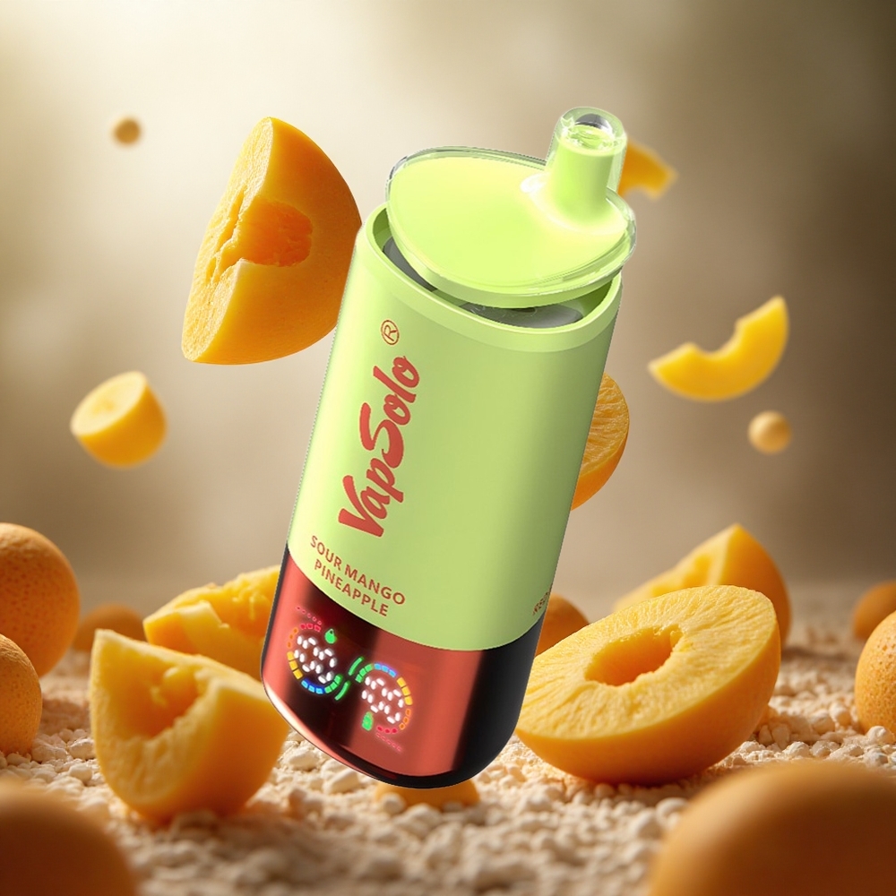 VapSolo Triple 30000 Puffs Skābā Mango Ananāsu Vienreizlietojamais Vape