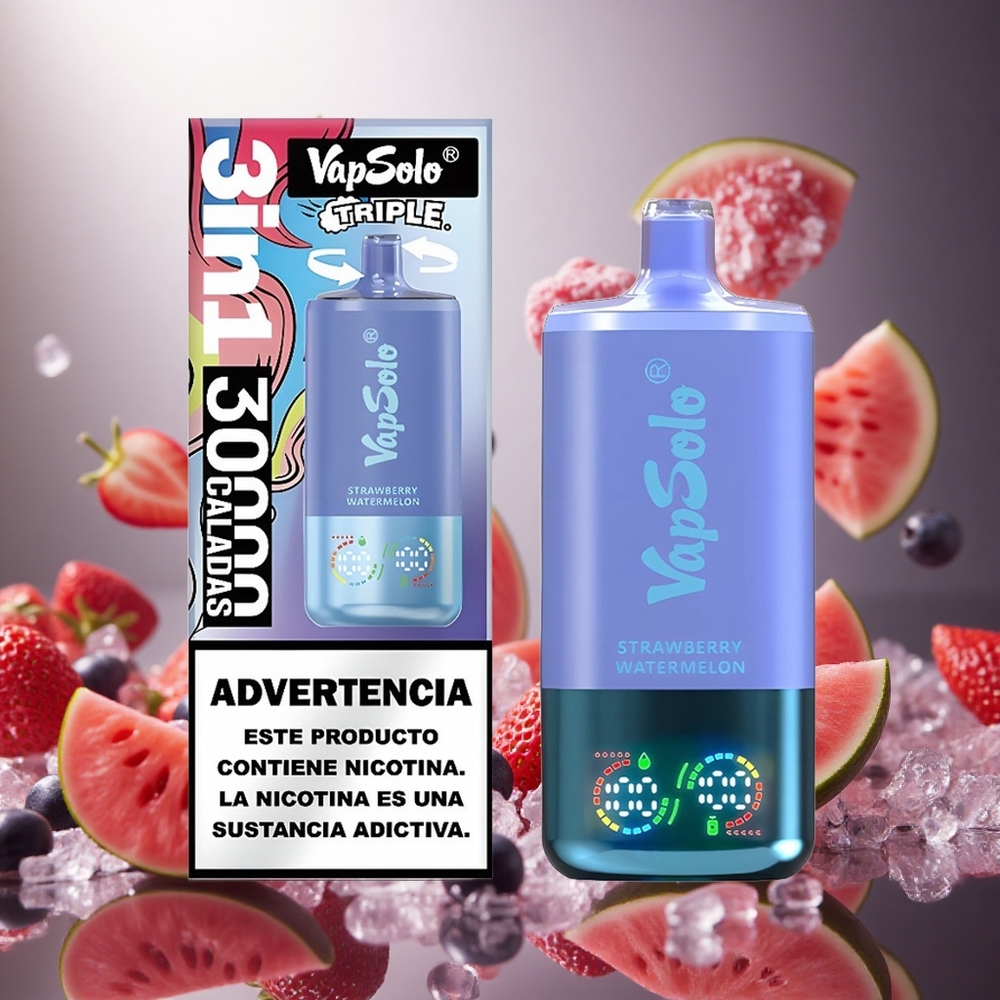VapSolo Triple 30000 Puffs Zemeņu Arbūzs & Zilenes Ledus