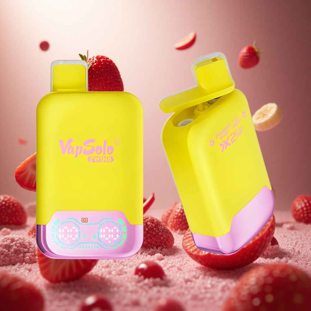 Vapsolo Twins 20000 Pūšķi Zemeņu Banāns & Fizzy Ķirsis