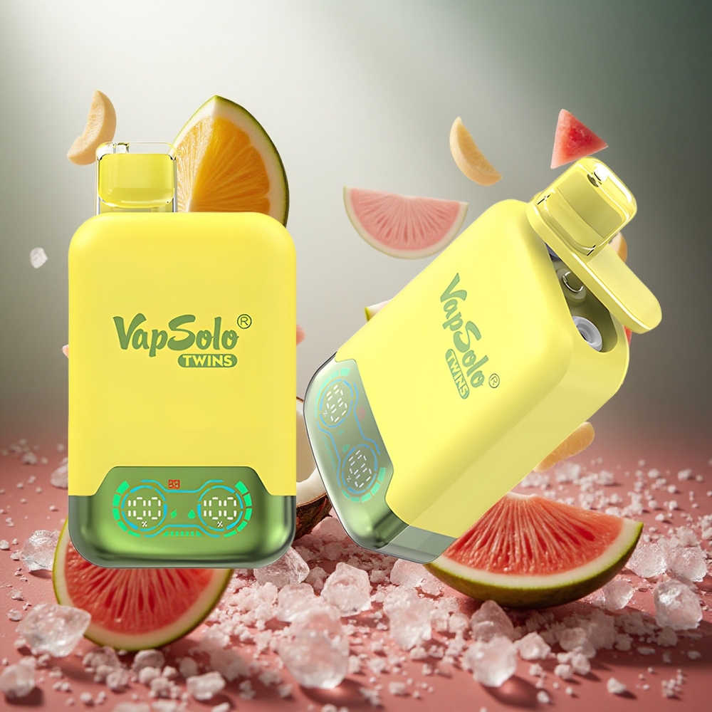 Vapsolo Twins 20000 Puffs Ananāsu, Kokosriekstu un Arbūzu Ledus Vienreizlietojamais Vape