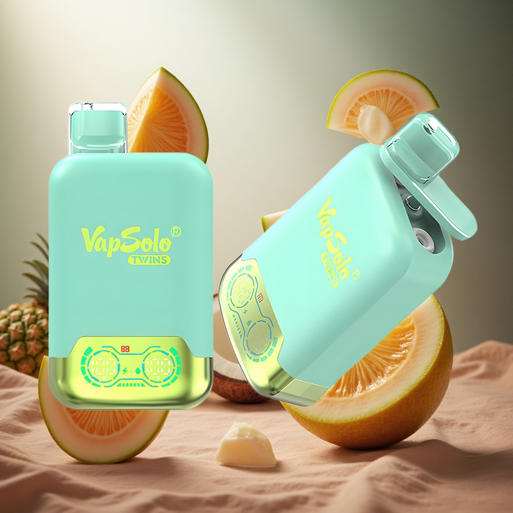 Vapsolo Twins 20000 Puffs Trīs Meloni & Ananāsu Kokosriekstu Vienreizlietojamais Vape