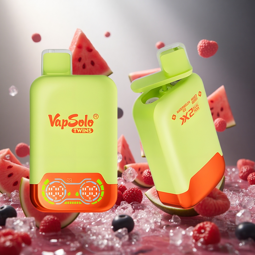 Vapsolo Twins 20000 Puffs Vienreizlietojamais Vape Arbūzs Ledus & Jauktas Ogles