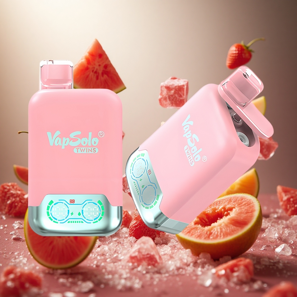 Vapsolo Twins 20000 Puffs Zemeņu Ledus & Mango Persiku Arbūzs Vienreizlietojamais Vape