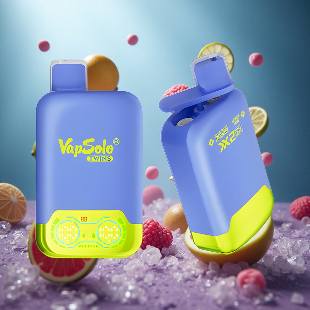 Vapsolo Twins 20000 Puffs Zilā Aveņu Limonāde & Citronlauku Vienreizlietojamais Vape