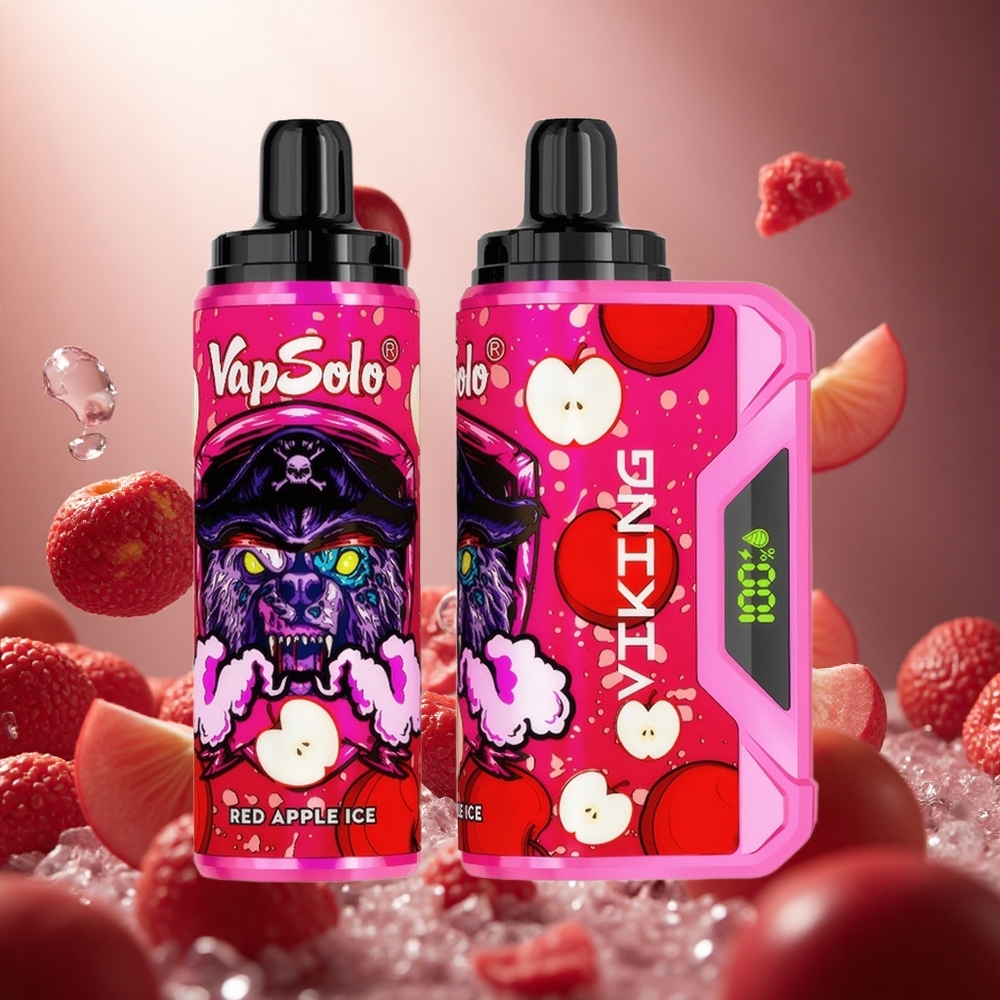 VapSolo VIKING 12000 Puffs Izmetamā Veipa Sarkanais ābols Ledus