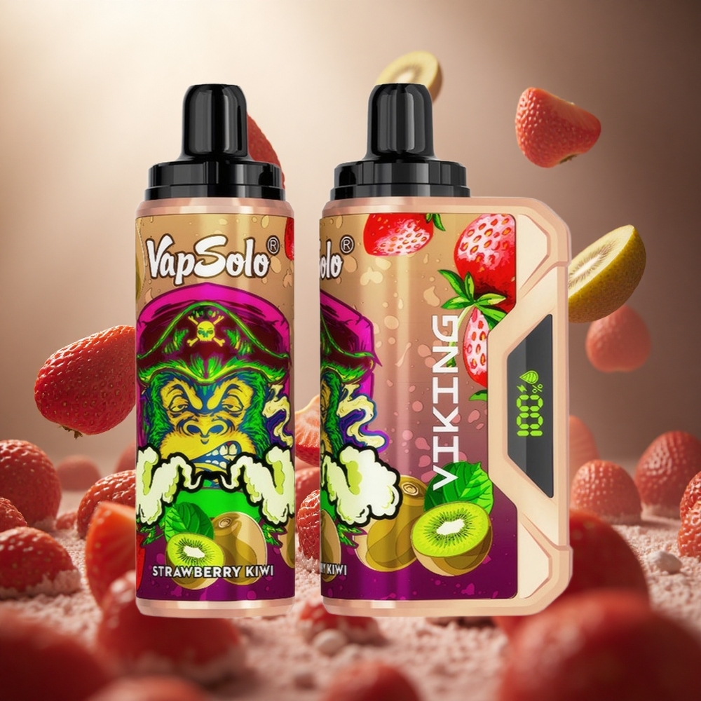 VapSolo VIKING 12000 Puffs Vienreizlietojamais Vape Zemene Ķīviņš