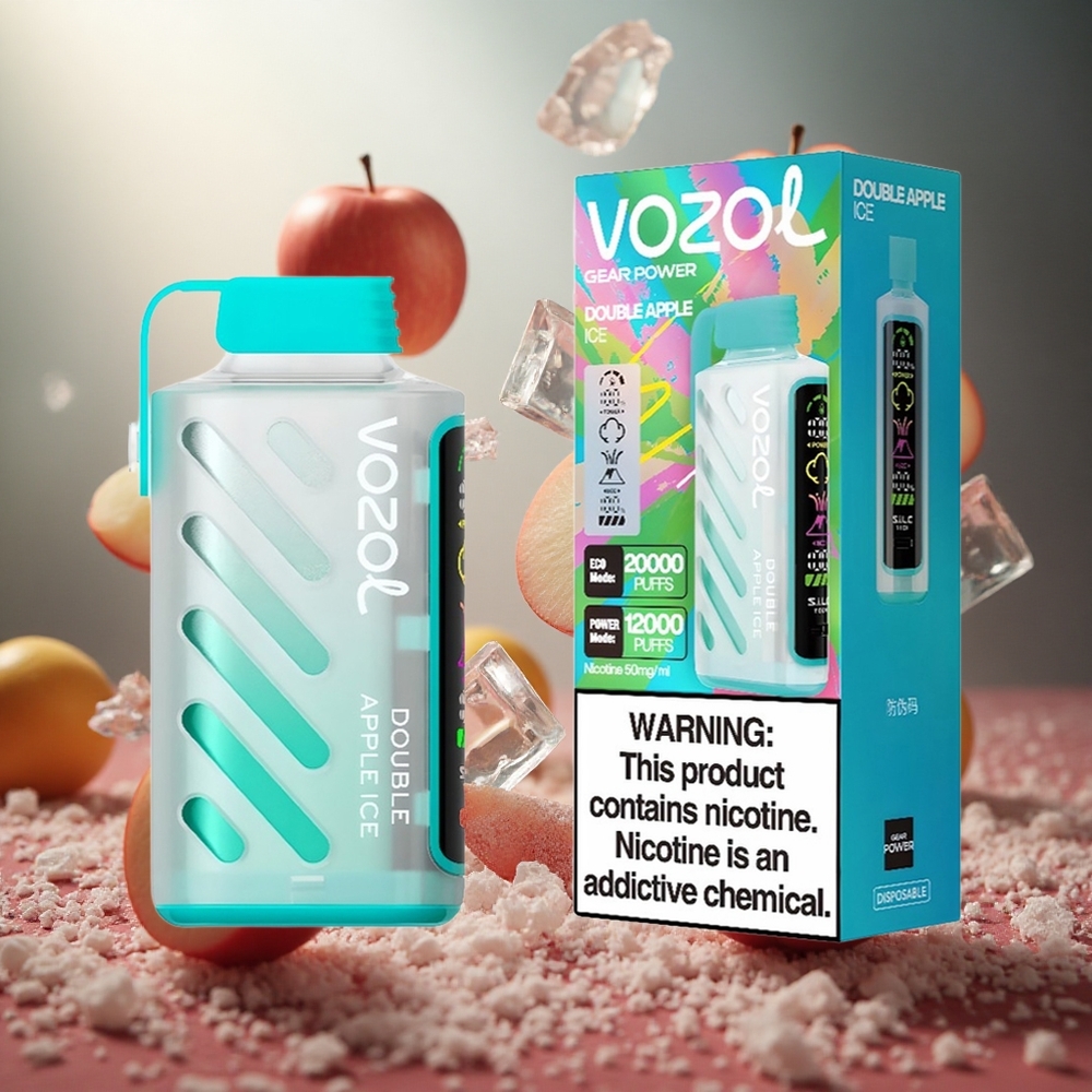 VOZOL Gear Power 20000 Puffs Vienreizlietojamais Vape Divkārša Ābola Ledus