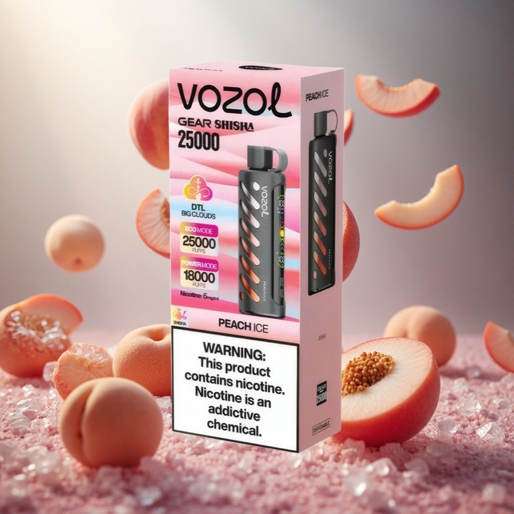 VOZOL Gear Shisha 25000 Iekšojumi Persiku Ledus Vienreizlietojamais Vape