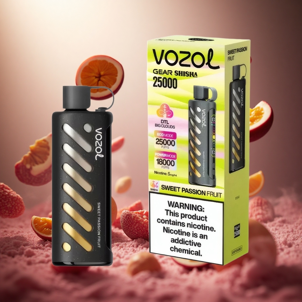 VOZOL Gear Shisha 25000 Puffs Saldā Pasionaugļa Vienreizlietojamais Vape