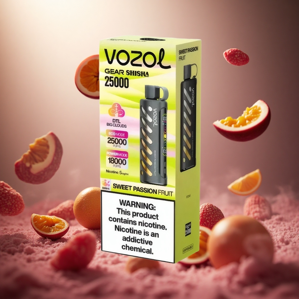 VOZOL Gear Shisha 25000 Puffs Saldā Pasionaugļa Vienreizlietojamais Vape