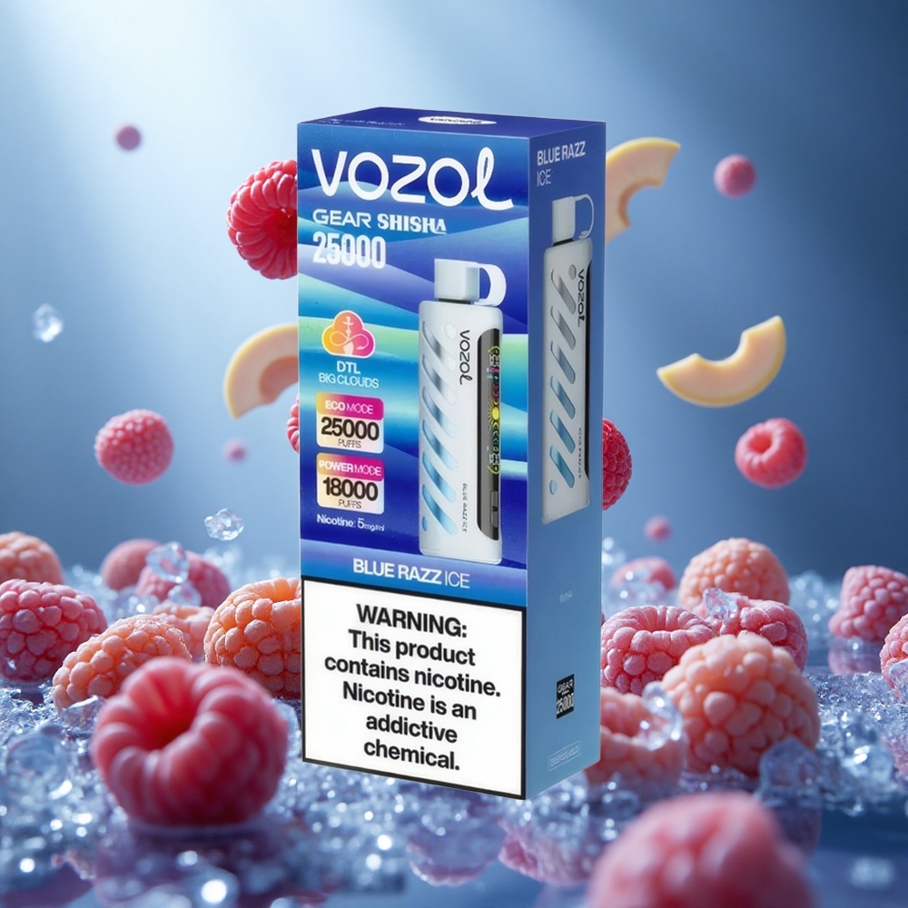 VOZOL Gear Shisha 25000 Puffs Zilā Aveņu Ledus