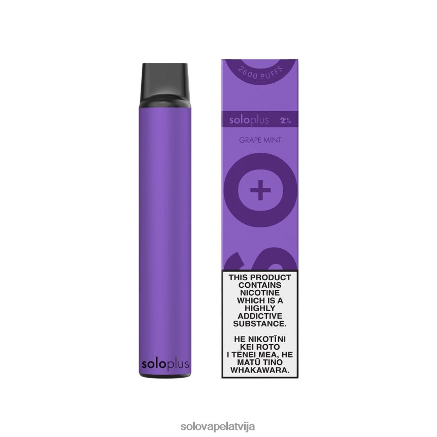 Solo Plus vienreizējās lietošanas vape vīnogu piparmētra | Solo Vape Riga 8FR2NJ27